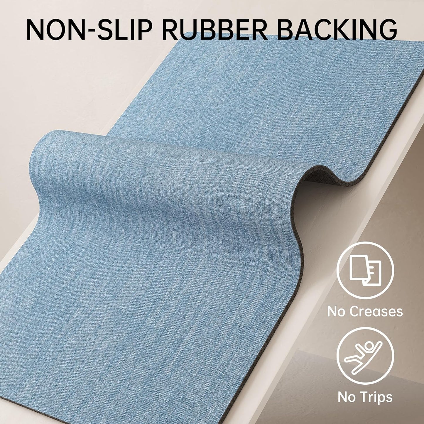 Mecko Bath Mat Rug, Rubber Non-Slip Quick Dry Absorbent Thin Bathroom Rugs Fit Under Door Bathroom Floor Mats-Shower Rug for in Front of Bathtub, Sink, Shower Room(Light Grey,16"x24")