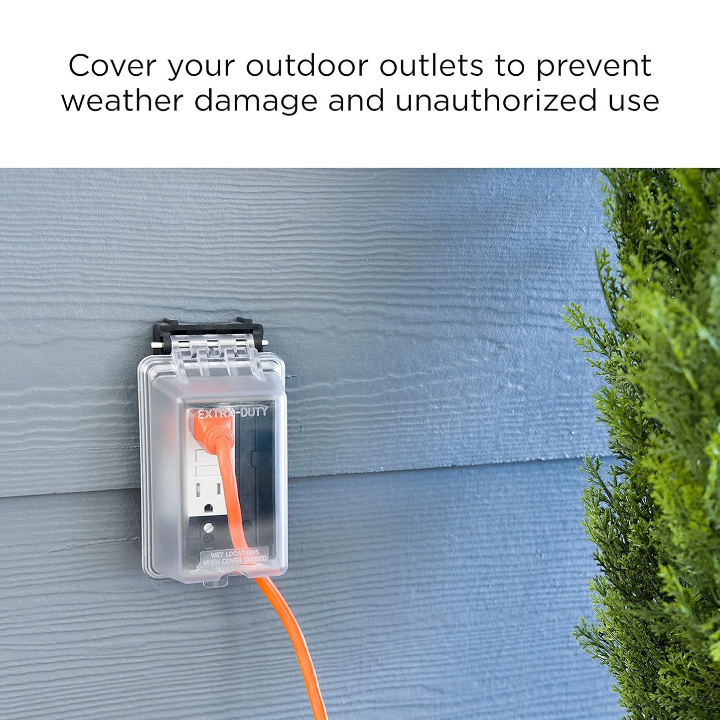 UltraPro Outdoor Outlet Cover, Single Gang Outdoor Outlet Cover Weatherproof Enclosure, Rated for Wet Locations, Outdoor Electrical Box Waterproof Plug Covers, Black, 49204