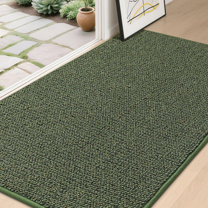 BEQHAUSE Dirt Trapper Door Mat 20" x 32", Non-Slip Washable Doormats Entrance Mat, Dirt Resistant and Absorbent Welcome Mat, Low Profile Floor Mats for Front Back Door and Entryway, Beige