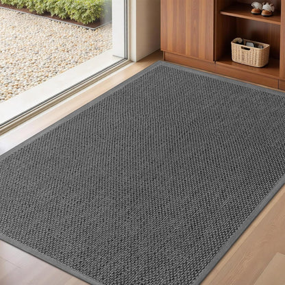 LEKEEPGO Door Mat 17"x29", Non Slip Door Mat Indoor Entrance, Rubber Backing Indoor Door mats Washable Absorbent Low-Profile Doormat Front Entryway Entry Resist Dirt Inside Door Mats, Khaki