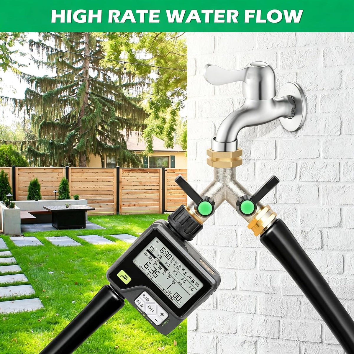 Love Is War 2 Way Hose Splitter Garden Water Faucet Spigot Splitter | Standard 3/4 inch GHT thread fits all common outdoor spigots and hoses
