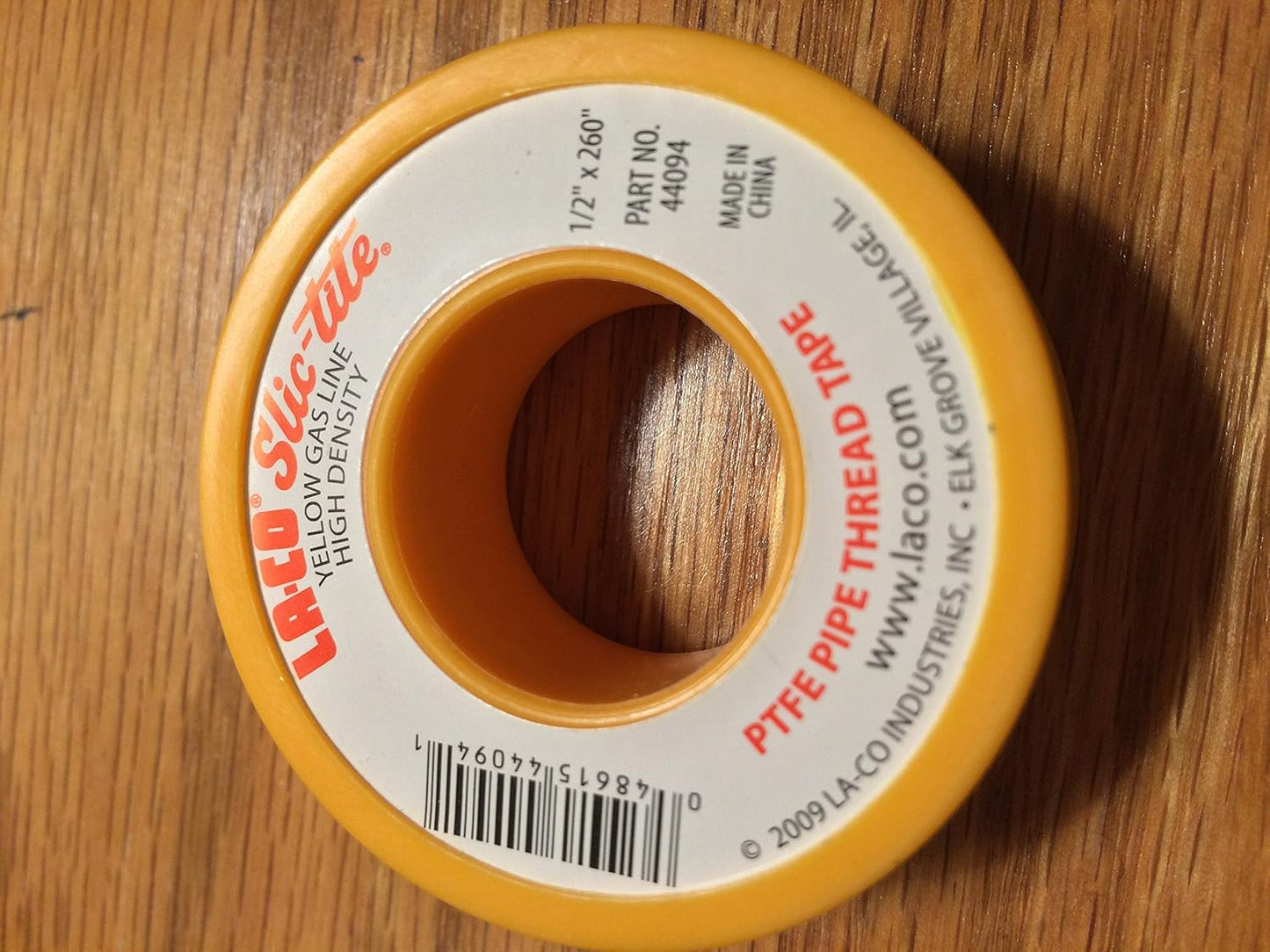 LA-CO 44095 Slic-Tite PTFE Pipe Thread Tape, Premium Grade [260" Length, 1/2" Wide], Pink