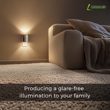 L LOHAS LED Night Light Plug in, Night Lights Plug into Wall, Light Sensor, 0-100LM Soft White 3000K, Dimmable Night Light, Modern Nightlight for Kids Bathroom Hallway Bedroom Kitchen Stairway, 2 Pack