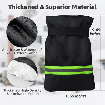 Outdoor Faucet Covers for Winter: Freeze Protection for Outside Hose Bib Spout - Insulation Water Spigot Sock with 9.5" H x 6.7" W - Waterproof Tap Cover Reusable for Garden 6 Pack