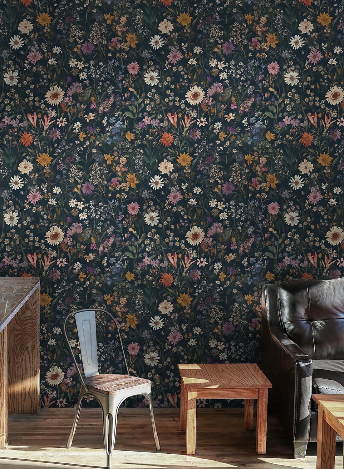 Safiyya Peel and Stick Wallpaper Vintage Floral Contact Paper 17.3" x 78.7" Wall Paper Renter Friendly Self Adhesive Removable Wallpaper for Bathroom Vinyl