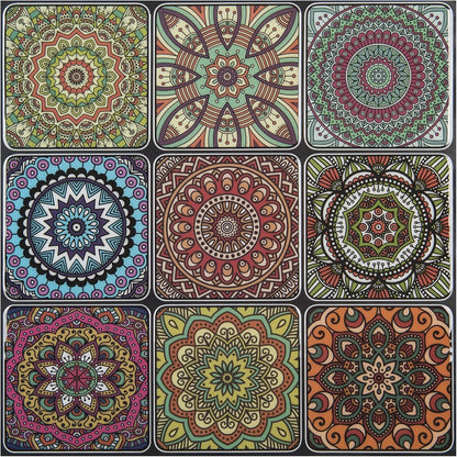 LONGKING Peel and Stick Backsplash Tile Stickers, Colorful Talavera Mexican Tile, Stick on Wall Tiles (10 Sheets)