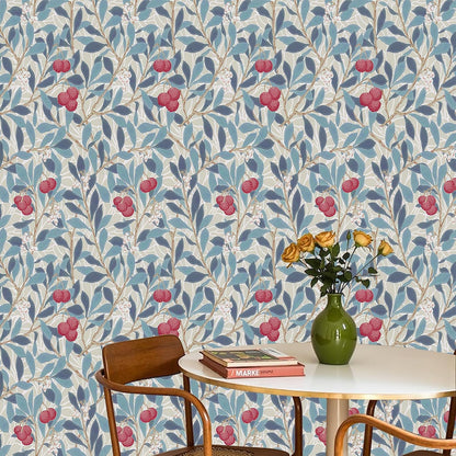 17"x118" Peel and Stick Wallpaper for Renter Friendly, Removable Wallpaper Peel and Stick, Self-Adhesive Textured Contact Paper for Walls, Cabinets, Countertops(Morning Song of Flowers)