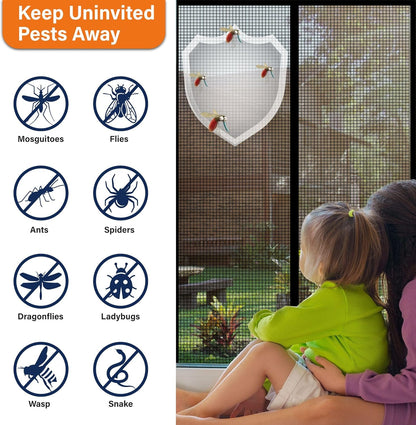 Mesh Screen with Magnetic Closure-Keeps Bugs Out Let Breeze in, Heavy Duty - Pet and Kid Friendly, Works with Front, Sliding Doors (38 x 82 Inch)