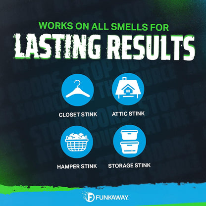 FunkAway Extreme Odor Eliminating Closet Sachet, Odor Absorbing Packet Ideal for Closets, Drawers, Hampers, Attics and Storage Spaces, Fresh Smell for Up to 90 Days