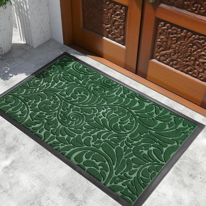 Yimobra Front Door Mat Outside Entrance, Waterproof Sturdy Retro Outdoor Mat, Heavy Duty Non-Slip Doormat for Garage Patio Entryway Indoor, Easy Clean, 29.5x17, Grey