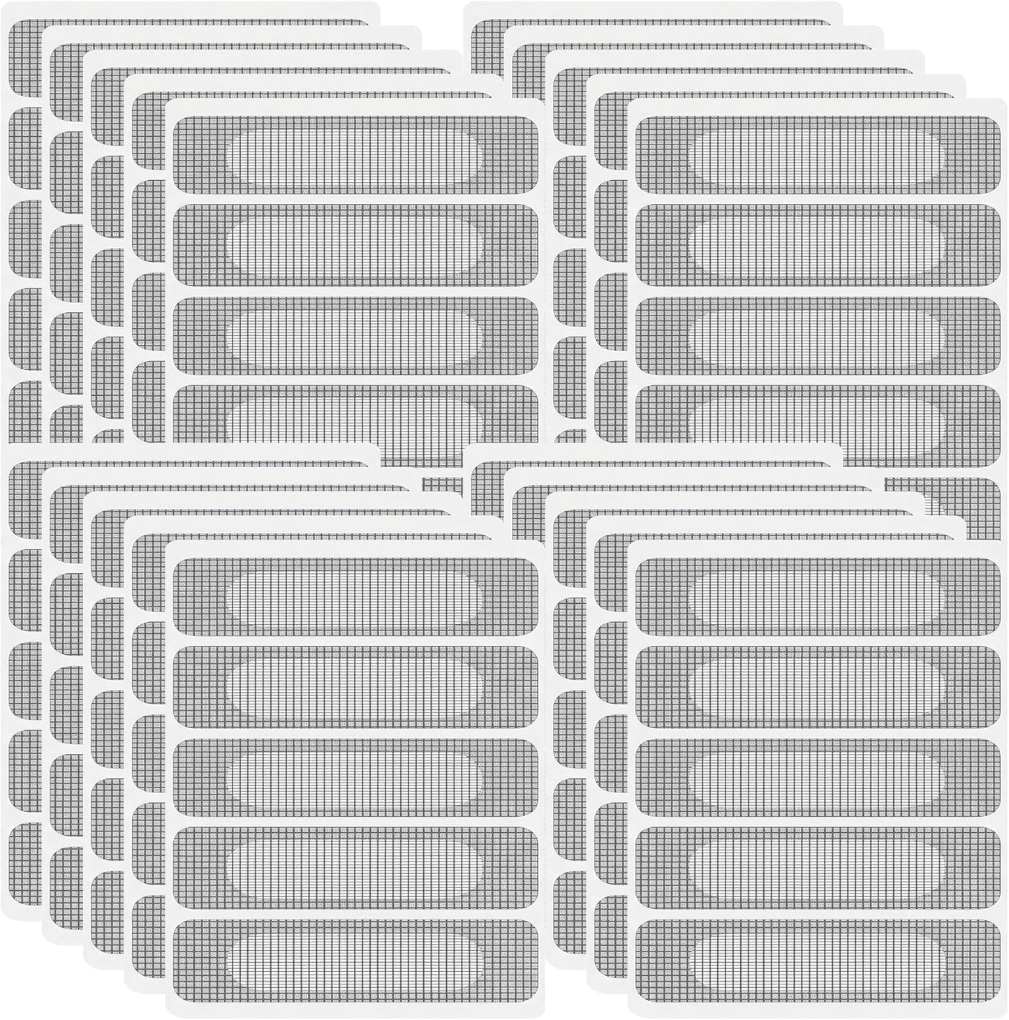 100Pcs Gray Self-Adhesive Window Screen Repair Tape Patch Kit, Breathable Mesh Patches for Window, Door, Drain Holes