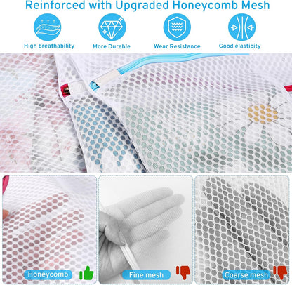 Ultimate 7 Pack 6 Size Mesh Laundry Bags Set for Delicates with AUTO-Lock Zipper, Lingerie Bags for Washing Delicates, Laundry Bags Mesh Wash Bags, Delicates Laundry Bag for Jeans,Blouse,Stocking,Bra