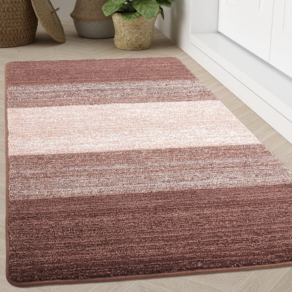 Kitinjoy Indoor Outdoor Door Mat, 32x20 Non-Slip Absorbent Dirt Trapper, Low-Profile Washable Inside Entrance Front Floor Mat, Sturdy Soft Entry Doormats for Entryway, Grey