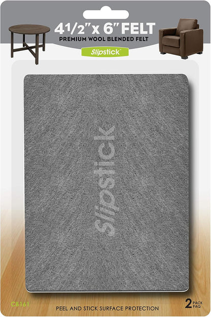 Slipstick Premium Wool Felt Furniture Pads/Floor Protectors (1 Inch Round Value Pack) Includes 40 Heavy-Duty Felt Chair Leg Pads with Self-Stick Adhesive, Gray, CB115