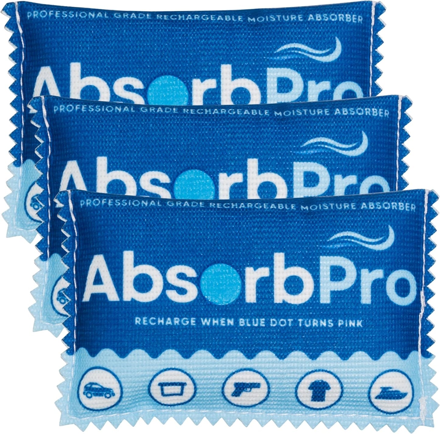 Rechargeable Dehumidifier Bag 5-Pack - 100g Reusable Moisture Absorbers - Silica Gel Packets for Bins, Totes, Gun Safe, Food Storage, Clothes, Cars, and Boats