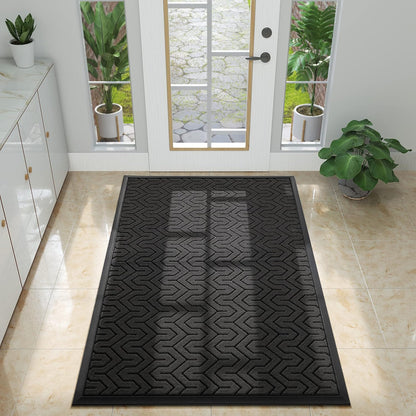 Yimobra Front Door Mat Outside Entrance 29.5x17, Waterproof Heavy Duty Outdoor Mats for Front Door, Non Slip Rubber Entry Mat for Garage Patio Indoor, Grey