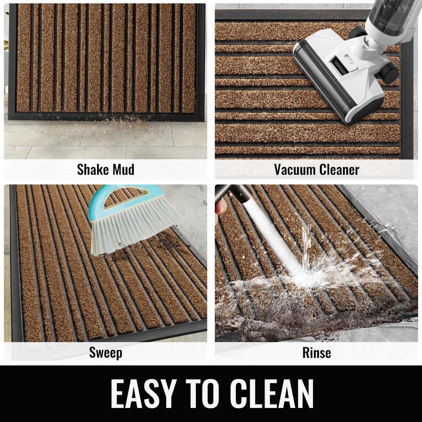 BEHERO Door Mat Outdoor Entrance, 30.5"x17" Extra Durable Front Door Mat Outside, Heavy Duty Welcome Mat for Outside Entry, Back Door Mats Non Slip, Waterproof All-Season Doormats, Yellow