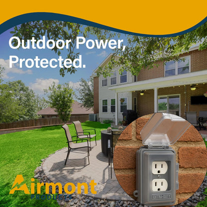 Weatherproof Outdoor Electrical Box – 1 & 2-Gang Die-Cast Aluminum Outlet Box, Cover & Kit for Wet Locations, Patio Lighting, Deck Outlets & Exterior Receptacles (Cover, 1-Gang)