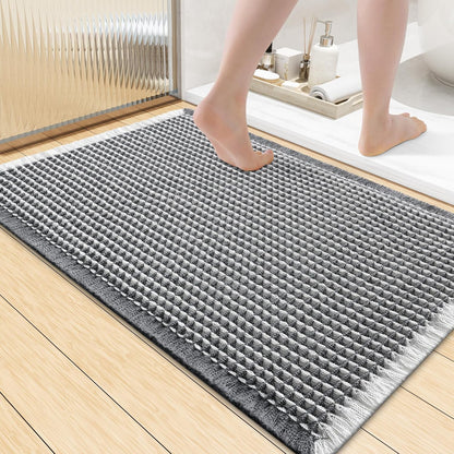 Smiry Waffle Bath Mat 30x20, Extra Soft Absorbent Bathroom Rugs, Non Slip Machine Washable Quick Dry Bath Rugs for Bathroom Floor, Tub, Shower, Home Decor Accessories, Brown
