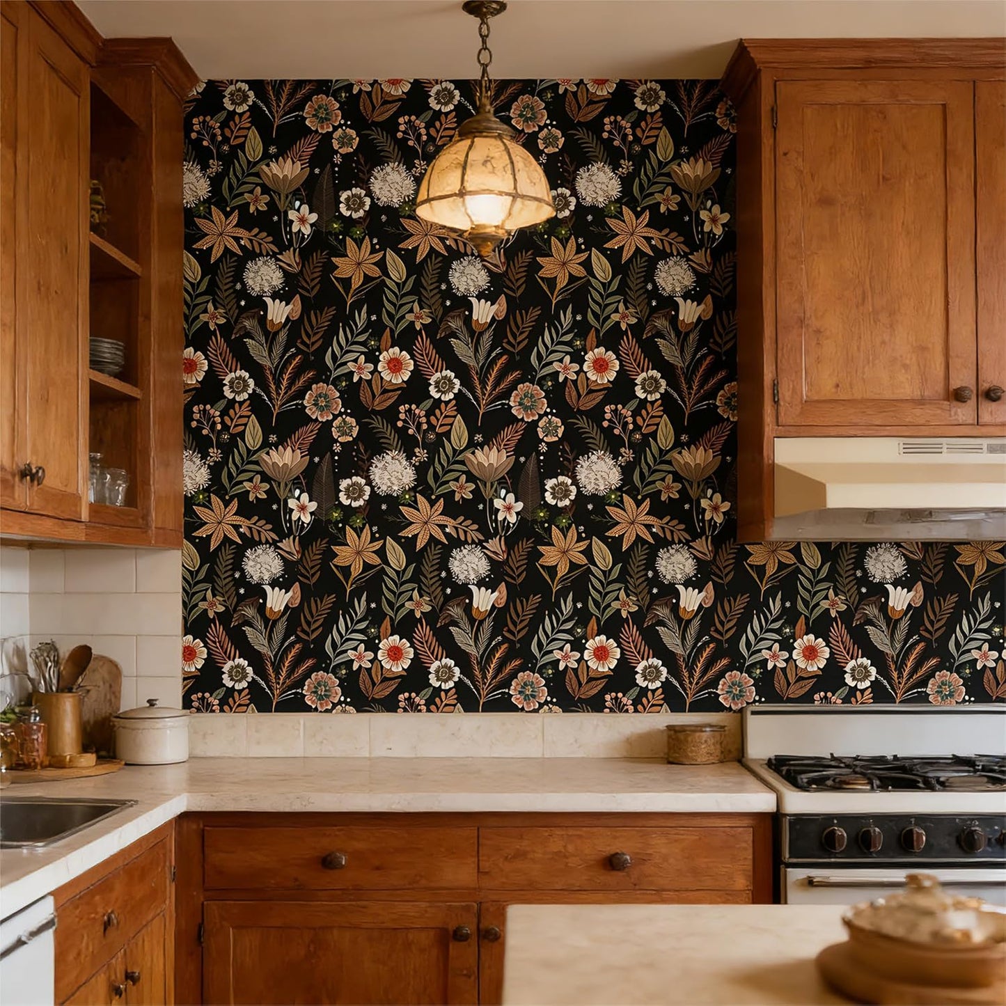 Peel and Stick Wallpaper Removable Self-Adhesive, Renter Friendly Waterproof Vinyl Contact Paper, Boho Self Stick Wall Paper for Bedroom Bathroom Cabinet Furniture Makeover, 17.5" x 118"