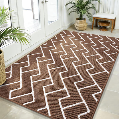 OLANLY Front Door Mat, Non-Slip Rubber Backing, Dirt Resistant and Absorbent, Washable, Easy to Clean Low-Profile Indoor Doormat for Back Door, Entryway, Inside Entrance, 32x20, Grey