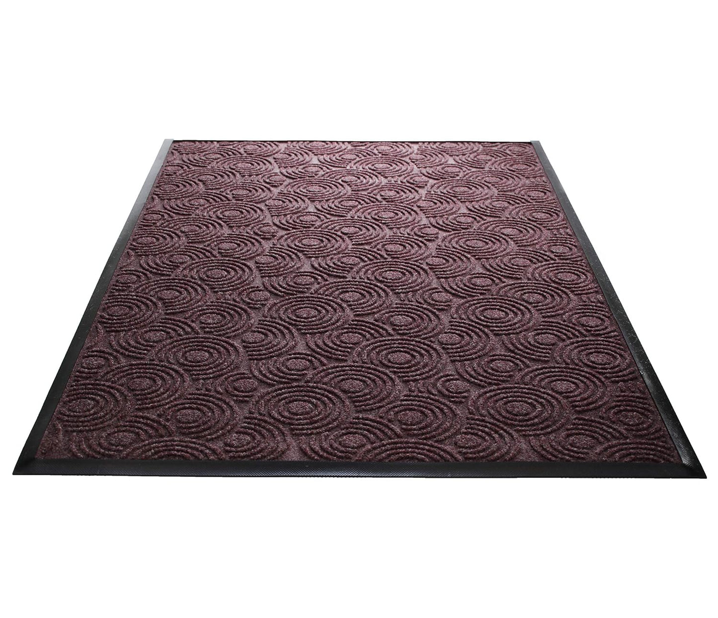 Guardian WGS020304 2' x 3' Indoor/Outdoor Wiper Scraper Floor Mat, Water Guard Spiral Pattern, Rubber Reinforced Ridges Withstand High Traffic, Charcoal