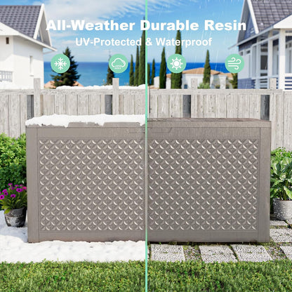 50Gal Outdoor Storage Box Anti-Theft Delivery Box Lockable Deck Box | Heavy-duty UV & weatherproof resin for secure parcel drop, patio cushion storage, garden tools & porch package organization