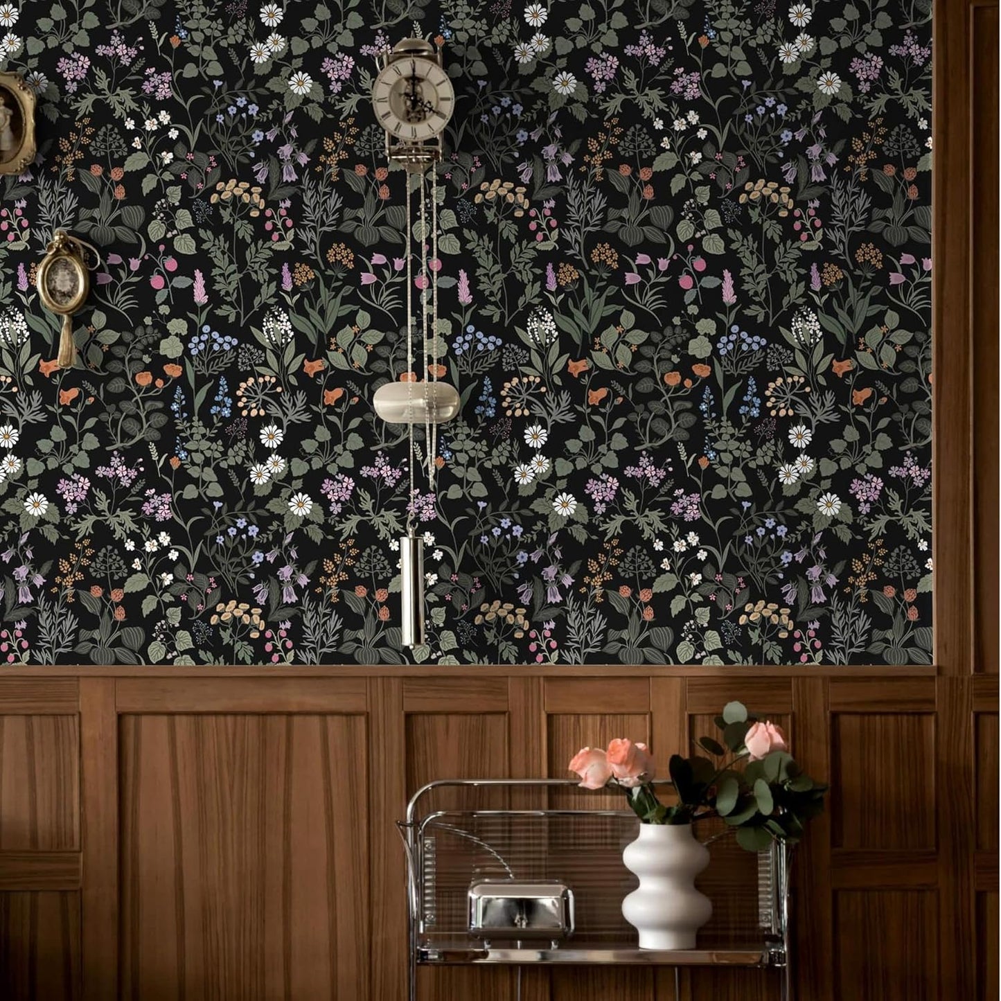 Dimoon 17.3" X 78.7" Peel and Stick Wallpaper Floral Contact Paper Boho Beige White Renter Friendly Natural Wall Paper Waterproof Removable Self Adhesive Wallpaper for Bedroom Livingroom Vinyl Roll