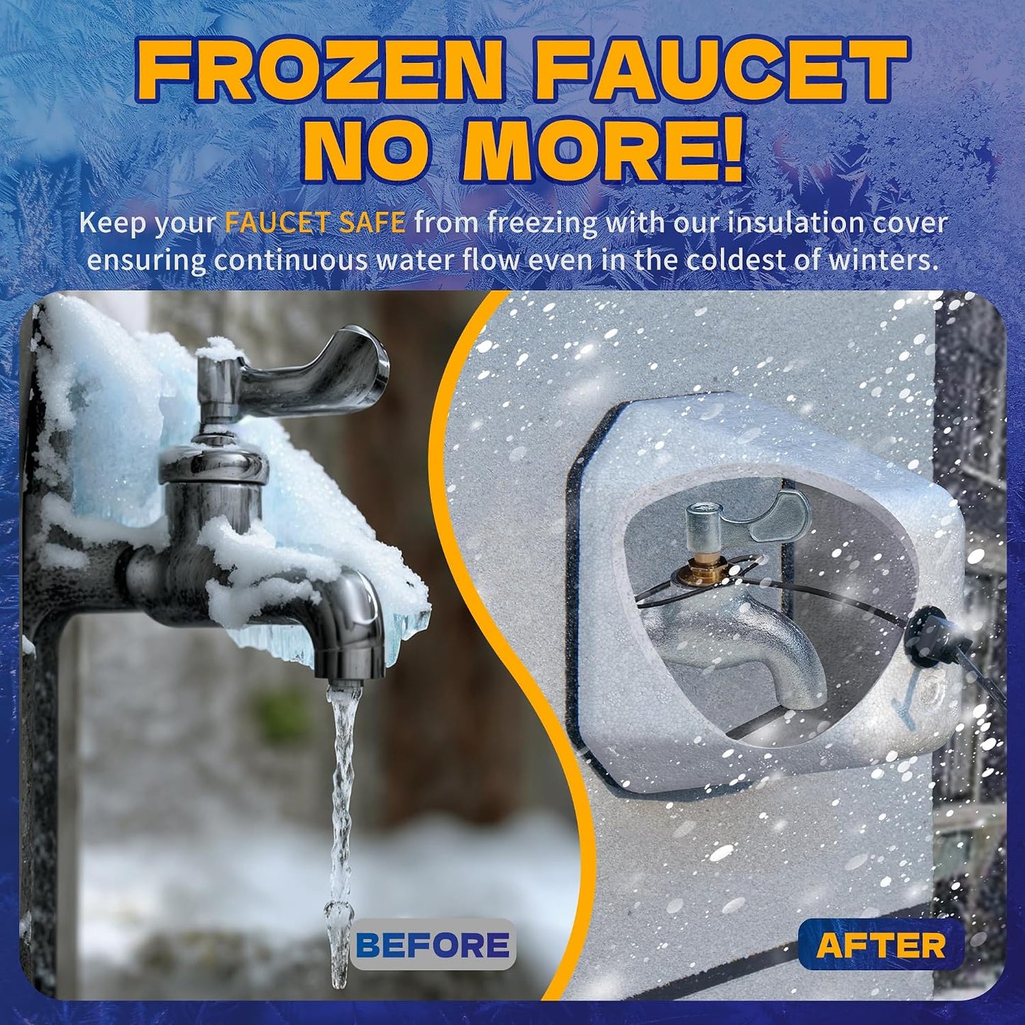 Outdoor Faucet Covers for Winter 2 Pack, Foam Faucet Cover for Winter Freeze Protection, Reusable Outdoor Hose Bib Cover, Spigot Covers Winter Insulated