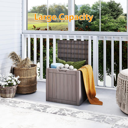 200 Gallon Deck Boxes Outdoor Waterproof, Outdoor Storage Box with Lockable Lid & UV-Resistant for Patio Furniture, Outdoor Cushions, Garden Tools and Pool Supplies, Light Brown