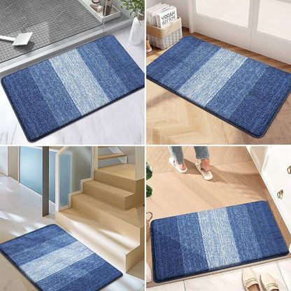 Kitinjoy Indoor Outdoor Door Mat, 32x20 Non-Slip Absorbent Dirt Trapper, Low-Profile Washable Inside Entrance Front Floor Mat, Sturdy Soft Entry Doormats for Entryway, Grey