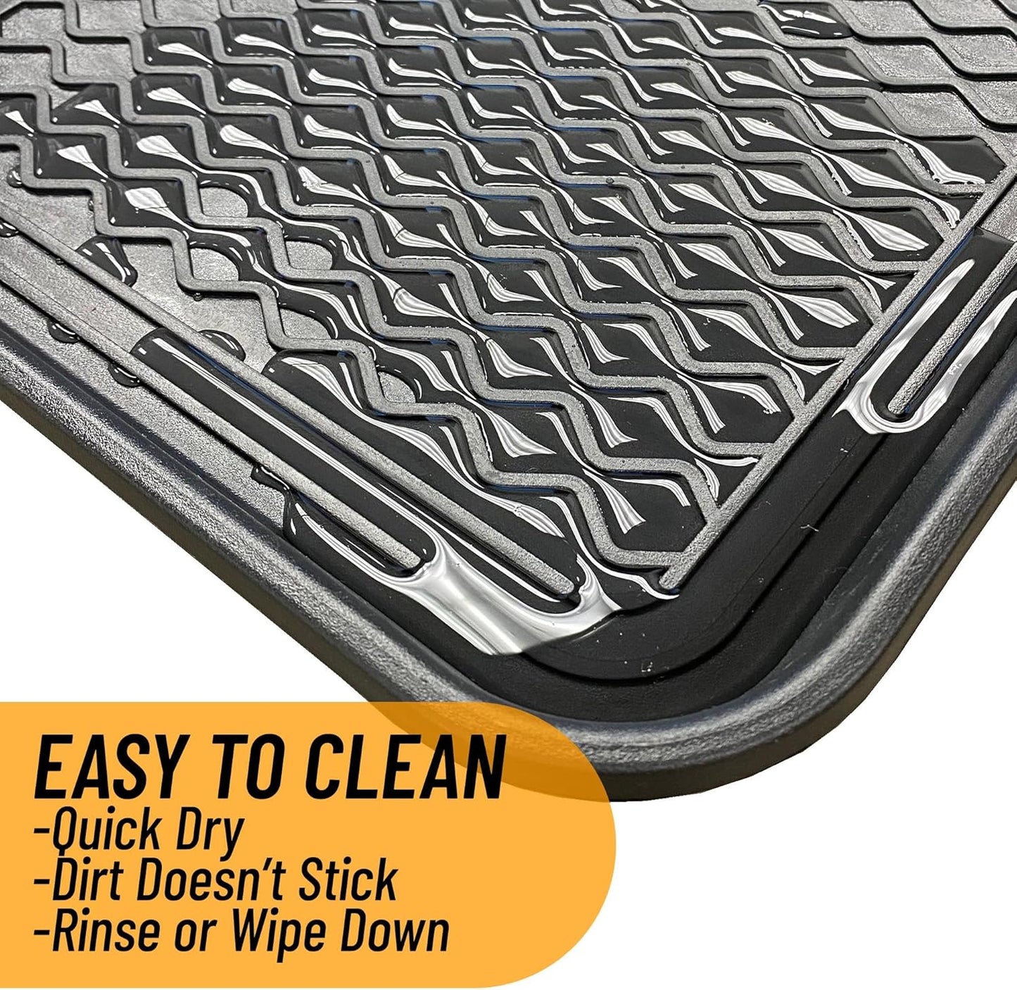 Ottomanson Indoor/Outdoor Boot Tray Non-Slip Rubber 16" x 32" Modern Entryway Mat for Entryway, Patio, Backyard, Garage, 16" x 32", Black