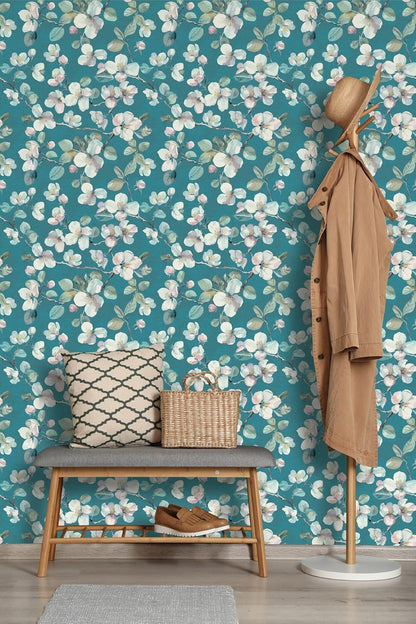 Peel and Stick Wallpaper Roll 17.5 x 216 Whispering Tales Design in Vinyl Sticker Paper for Accent Panels, Bedroom, Kitchen, Office or Shelf Liner