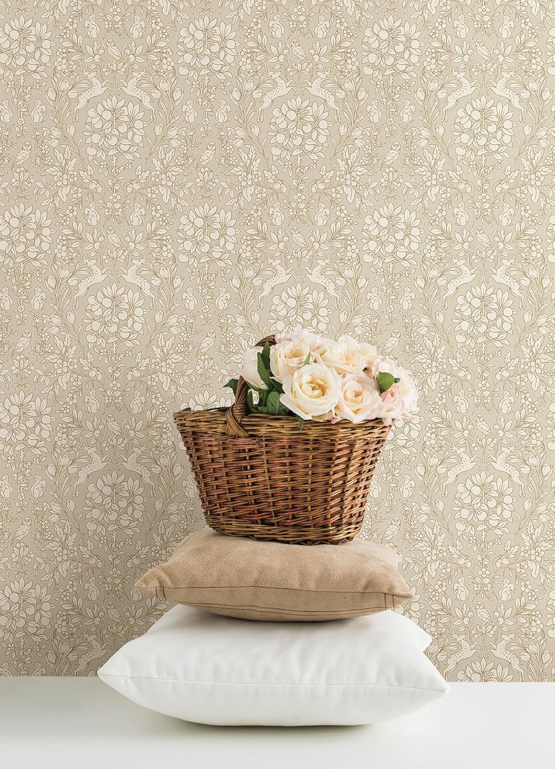 NuWallpaper by WallPops Taupe Enchanted Peel and Stick Wallpaper, Removable Wallpaper, 20.5 in x 18 ft
