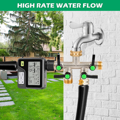 Love Is War 2 Way Hose Splitter Garden Water Faucet Spigot Splitter | Standard 3/4 inch GHT thread fits all common outdoor spigots and hoses