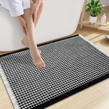 Smiry Waffle Bath Mat 30x20, Extra Soft Absorbent Bathroom Rugs, Non Slip Machine Washable Quick Dry Bath Rugs for Bathroom Floor, Tub, Shower, Home Decor Accessories, Brown