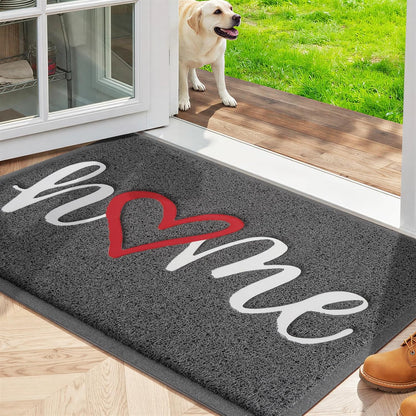 StepLively Door Mat Home Welcome Mats Outdoor and Indoor, Heavy-Duty Low-Profile Non-Slip Front Welcome Mat for Home Entrance, Outside Entry, Yard, Floor, Patio (30''x17.5'', Black)
