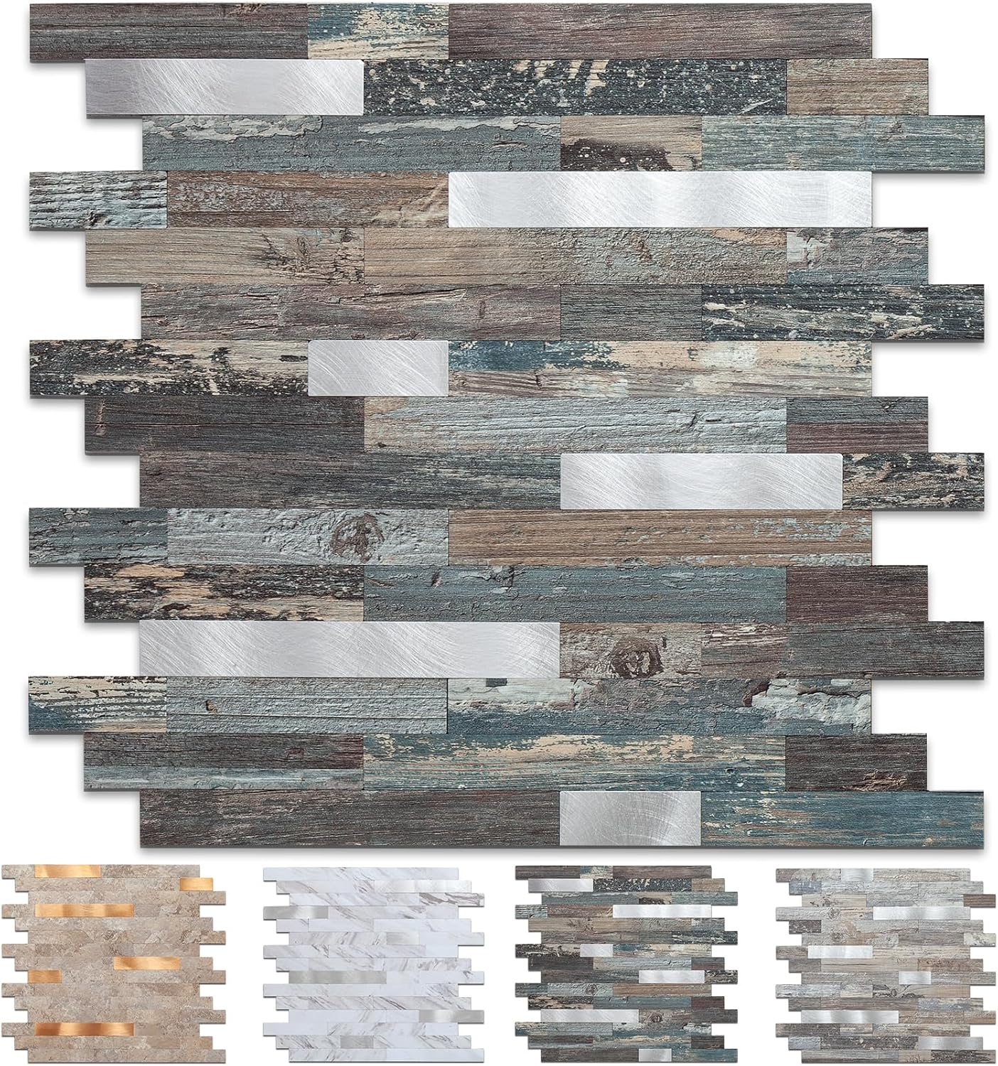 Midcard 10 Sheets Peel and Stick Backsplash PVC Wall Tile,for Kitchen Backsplash