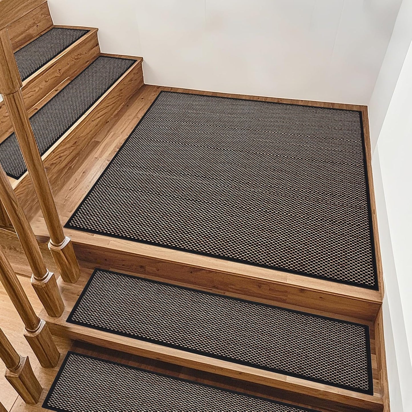 Stair Treads Non Slip, Rubber Backing Stair Treads for Wooden Steps, 15 PCS Thicken Linen Carpet Stair Runners Indoor for Kids Elders and Pets, No Residue Stair Carpet Treads, 8"x30", Beige