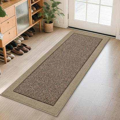 BEQHAUSE Indoor Door Mat 20" x 32", Dirt Trapper Door Mats Non-Slip Entryway Rugs Washable, Resist Dirt Absorbent Welcome Mat, Low Profile Floor Mats for Front Back Door and Entryway, Taupe