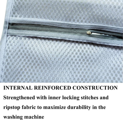 3Pcs Mesh Laundry Bags Durable Zipper Wash Bags for Delicates, Lingerie, Bras, Underwear, Baby Clothes, Shoe, Sock - Protect Garments in Washing Machine Pouch Net Bag Travel 12 x 16 Inches