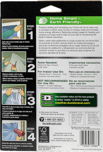 Duck MAX Strength Heavy Duty Insulating Film for Patio Door/Extra Large Window, 84-Inch x 120-Inch, Indoor, 284352