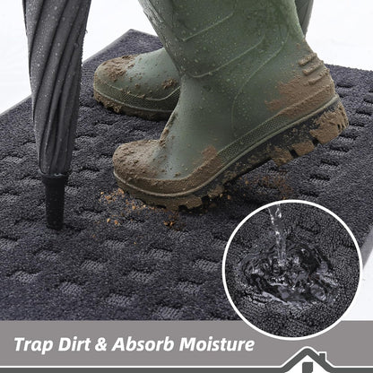 BEQHAUSE Dirt Trapper Door Mats 20"x32", Non-Slip Waffle Doormat Indoor Entrance Low-Profile, Dirt Resist and Absorbent Entryway Rugs Washable Inside Welcome Floor Mat for Front Back Door, Beige