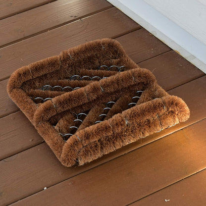 NINAMAR Natural Coir Boot Scraper Door Mat - 13 x 12 inch