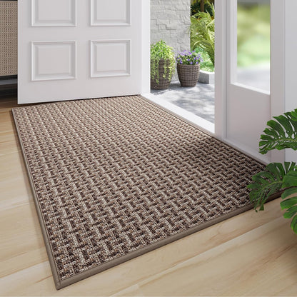 Door Mat 17"x30",Door Mat Indoor Entrance Dirt Resistant and Absorbent Non-Slip Rubber Backing Front Door Mats Washable Low-Profile Indoor Mats for Entryway, Inside Entrance Easy Clean Gray