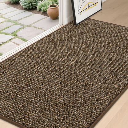 BEQHAUSE Dirt Trapper Door Mat 20" x 32", Non-Slip Washable Doormats Entrance Mat, Dirt Resistant and Absorbent Welcome Mat, Low Profile Floor Mats for Front Back Door and Entryway, Beige