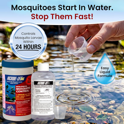 MICROBE-LIFT BMC Biological Mosquito Control, Liquid Treatment for Medium-Sized Decorative Water Gardens Up to 2,000 Gallons, Fountains and Ponds, 2 Fluid Ounces