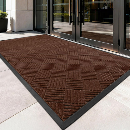 100pointONE Durable Front Door Mat, Heavy Duty Indoor Outdoor Doormat, 48” x 36” Low Profile Outdoor Mats for Home Entrance, Stain and Fade Resistant Shoe Scraper Mat, Ideal for High Traffic Area
