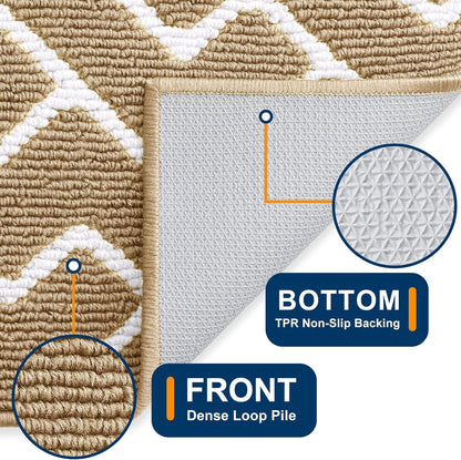 OLANLY Front Door Mat, Non-Slip Rubber Backing, Dirt Resistant and Absorbent, Washable, Easy to Clean Low-Profile Indoor Doormat for Back Door, Entryway, Inside Entrance, 32x20, Grey