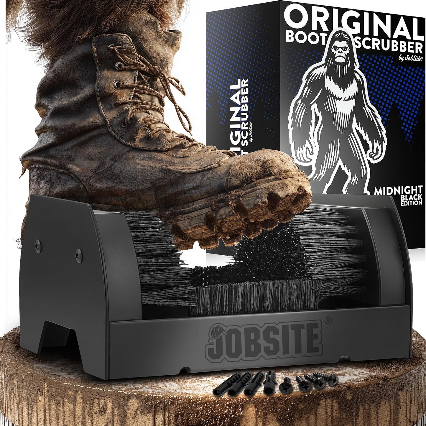 JobSite The Original Boot Scrubber - All Weather Industrial Shoe Cleaner & Scraper Brush
